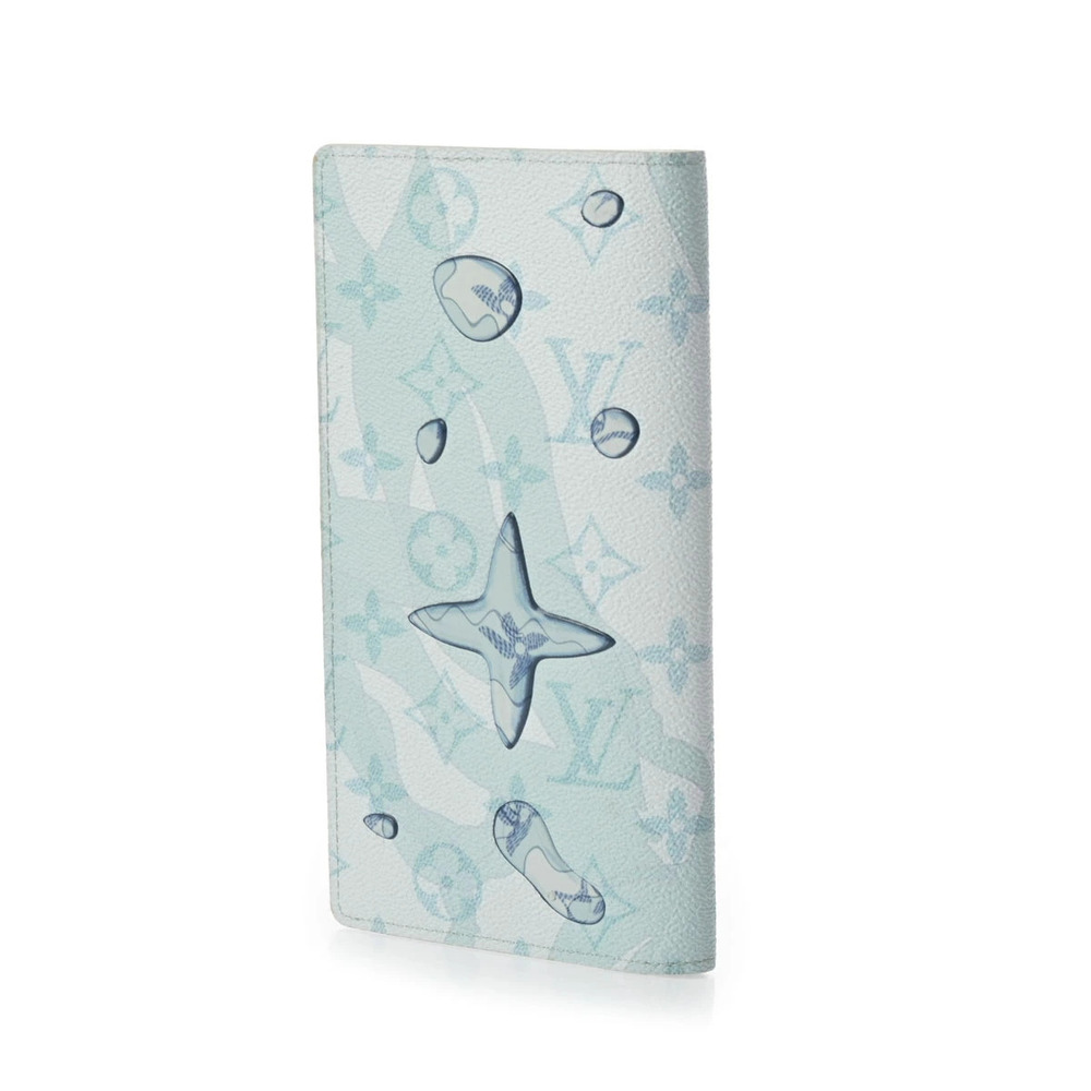 Louis Vuitton Portefeuille Monogram Bi Garden Crystal Canvas Plaza Aqua Blue